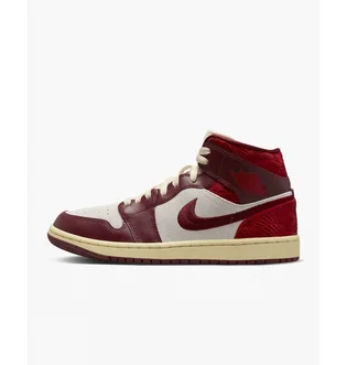 Кросівки жіночі Air Jordan 1 Mid Se Tiki Leaf Bordo/White DZ2820-601