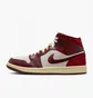 Кроссовки женские Air Jordan 1 Mid Se Tiki Leaf Bordo/White DZ2820-601