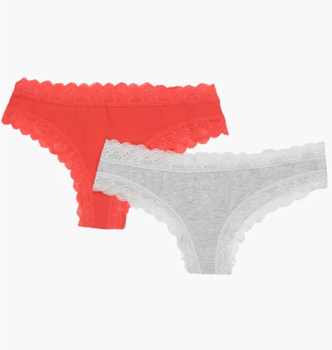 Трусики жіночі fashion lady Tan Tanga Grey/Red (2 шт) 13890384-4