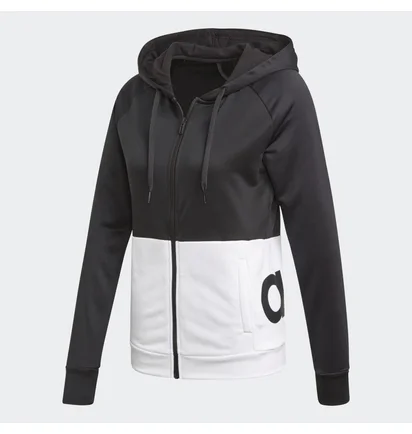 Спортивный костюм женский Adidas Linear Hoodie Black/White DV2425