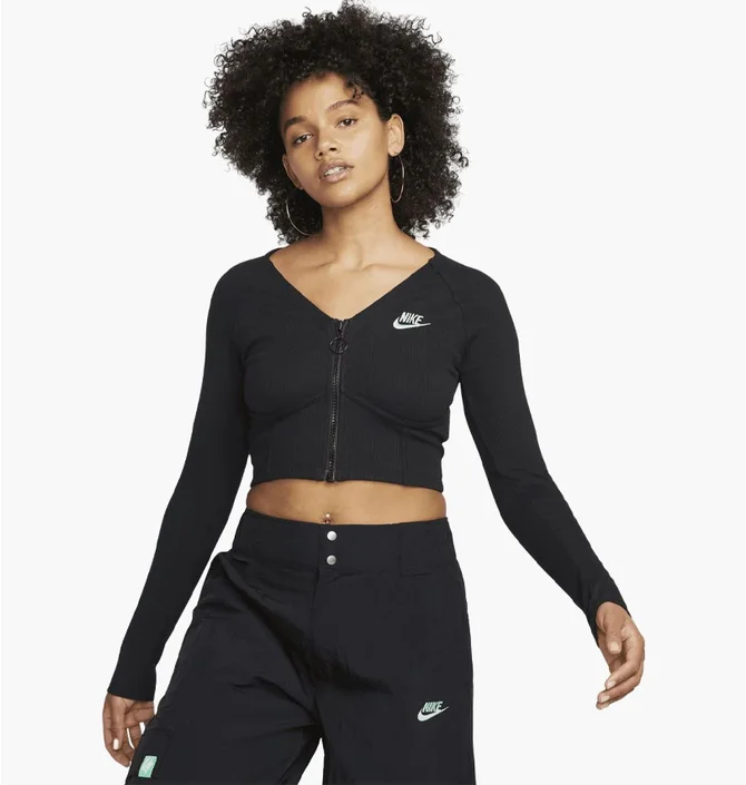 Топ жіночий Nike Nsw Ls Top Rib Sw Black FJ5220-010