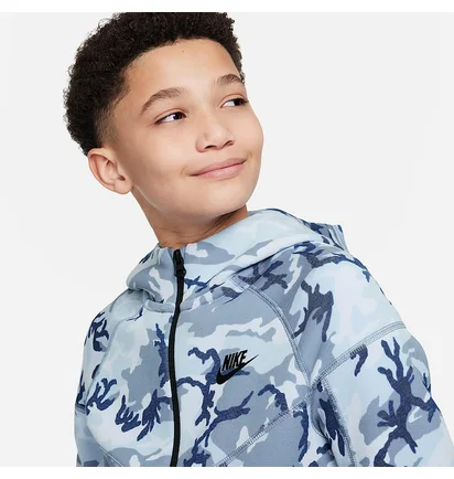 Толстовка детская Nike Tech Fleece Camo/Blue FN9118-493