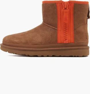Ботинки женские UGG Classic Mini Zipper Tape Logo Brown 1144034-CHE