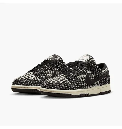 Кроссовки женские Nike Dunk Low Х Harris Tweed Black/White HQ5036-901