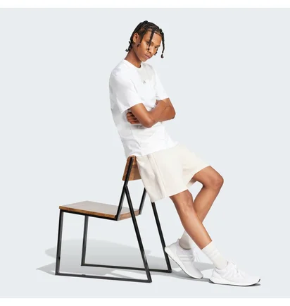 Шорти чоловічі Adidas All Szn French Terry 3-Stripes Garment-Wash Shorts Beige IR5258