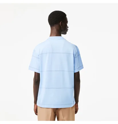 Футболка мужская Lacoste Striped Organic Cotton Jersey T-Shirt Light Blue TH5364-51-HBP