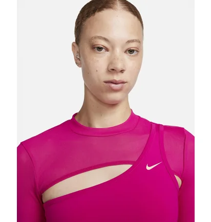 Топ женский Nike Pro Long-Sleeve Cropped Top Pink FB5683-615