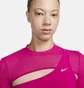 Топ женский Nike Pro Long-Sleeve Cropped Top Pink FB5683-615