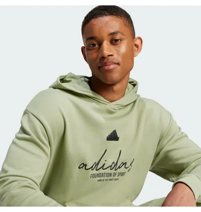 Худи мужское Adidas Brand Love French Terry Olive IW3535