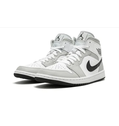 Кроссовки женские Air Jordan Wmns 1 Mid White/Grey BQ6472-015
