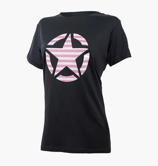 Футболка жіноча Jeep T-Shirt Oversize Star Striped Print Turn Black O102613-B000