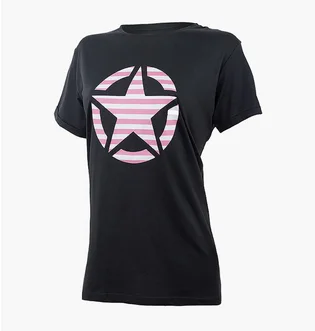 Футболка женская Jeep T-Shirt Oversize Star Striped Print Turn Black O102613-B000