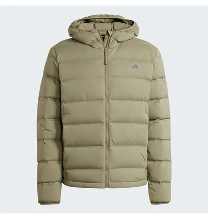 Пуховик чоловічий Adidas Helionic Stretch Hooded Down Jacket Olive IK3173