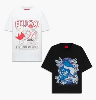 Футболка мужская Hugo Relaxed Fit White/Black 50538254-10266060