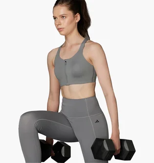 Топ жіночий Adidas Tlrd Impact Luxe High-Support Zip Bra Grey IT6656