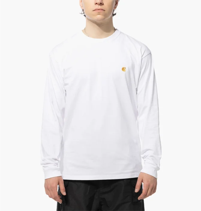Лонгслів чоловічий Carhartt Wip L/S Chase Tee White I026392-00RXX