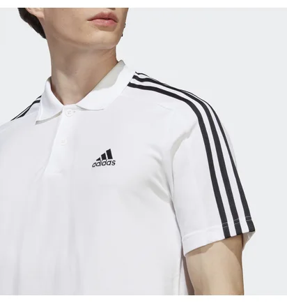 Поло мужское Adidas Essentials Piqué Embroidered Small Logo 3-Stripes Polo Shirt White Ic9312