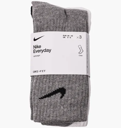 Шкарпетки унісекс Nike U Everyday Ltwt Crew (3 пари, неутеплені) Multi SX7676-964
