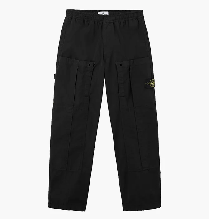 Штаны мужские Stone Island Mercerised Organic Cotton Ripstop Black L1S153100007-S0298-V0029