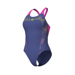 Купальник жіночий Arena Spider Web Swimsuit V Back Violet 007988-890