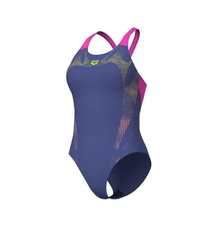 Купальник женский Arena Spider Web Swimsuit V Back Violet 007988-890