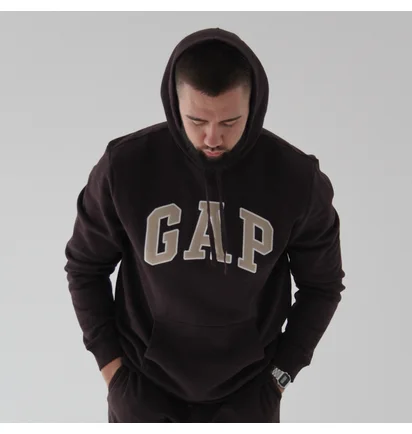 Худі чоловіче Gap Logo Hoodie Tiktok Brown 546844341