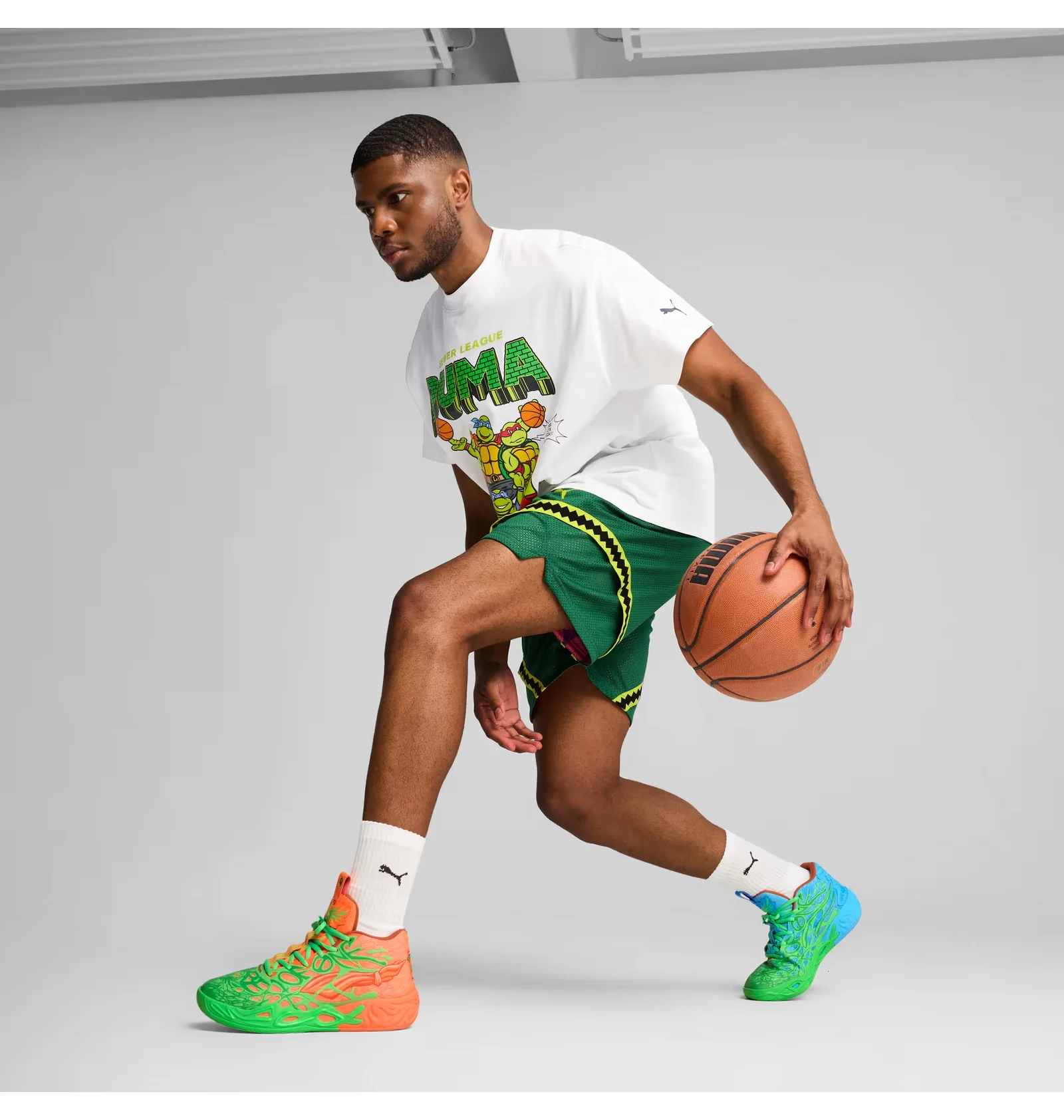 ᐉ Кроссовки мужские Puma Mb.04 X Tmnt L&M Green/Orange 311307-01