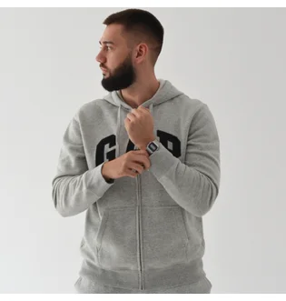 Толстовка чоловіча Gap Logo Zip Hoodie Grey 218871731