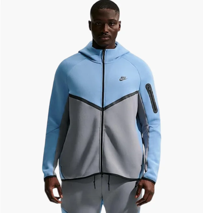 Толстовка чоловіча Nike Tech Fleece Fz Wr Blue/Grey HV0949-486