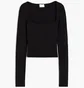 Топ женский H&M Square-Neck Crop Top Black 1189031002