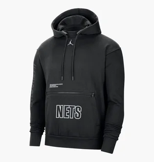 Худі чоловіче Air Jordan Brooklyn Nets Courtside Statement Edition MenS Nba Fleece Pullover Hoodie Black DR6997-010