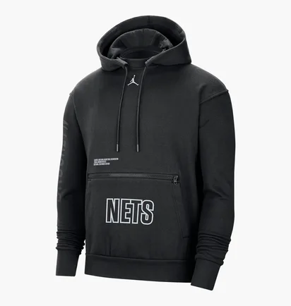 Худі чоловіче Air Jordan Brooklyn Nets Courtside Statement Edition MenS Nba Fleece Pullover Hoodie Black DR6997-010