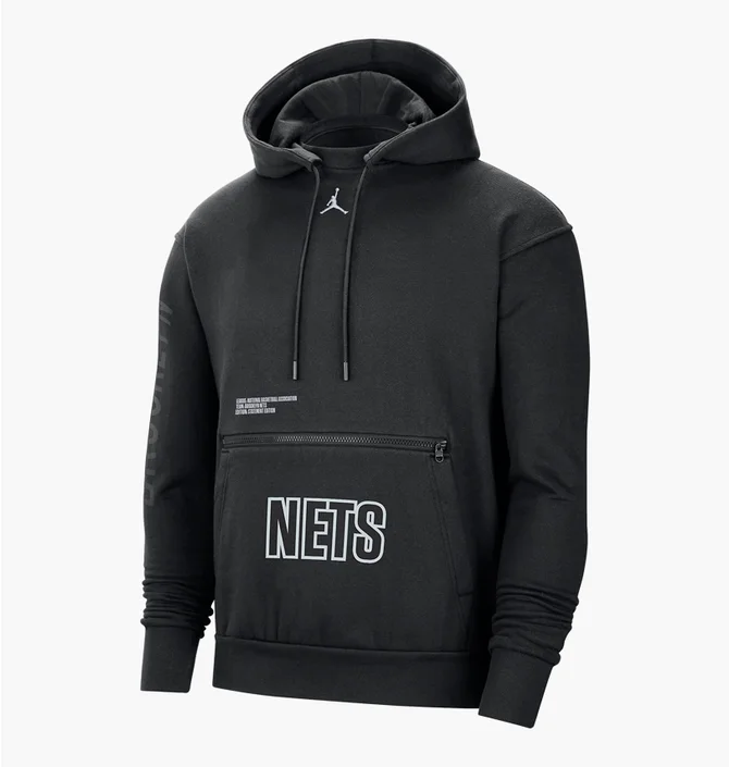 Худі чоловіче Air Jordan Brooklyn Nets Courtside Statement Edition MenS Nba Fleece Pullover Hoodie Black DR6997-010