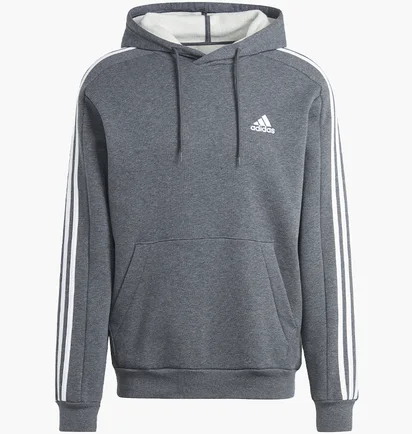 Худи мужское Adidas Essentials 3-Stripes Grey IJ6475