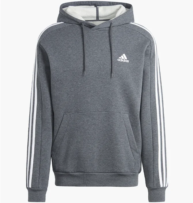 Худи мужское Adidas Essentials 3-Stripes Grey IJ6475