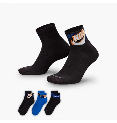 Носки Nike Everyday Plus Ankle (3 шт) Black/Blue HJ9378-902