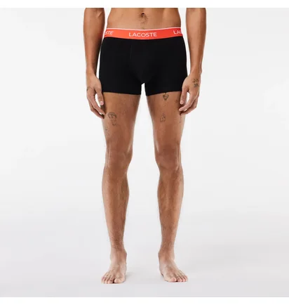 Трусы мужские Lacoste Logo Waist Trunks Black (3 шт) 5H3401-51