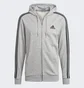Толстовка мужская Adidas Essentials French Terry 3-Stripes Full-Zip Hoodie Grey GK9034