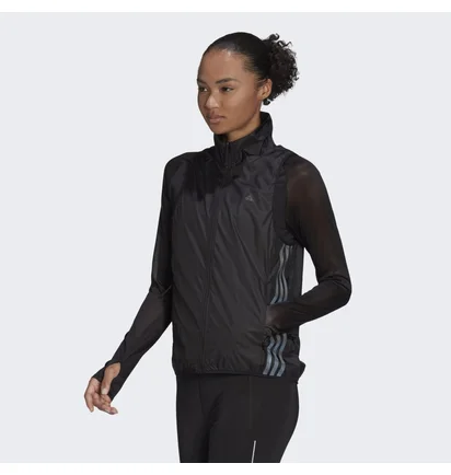 Жилетка жіноча Adidas Run Icon 3-Stripes Running Wind Vest Black H56805