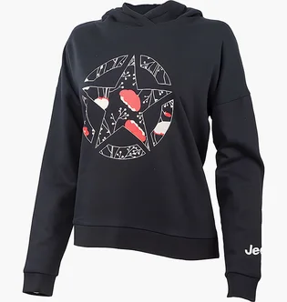 Худи мужское Jeep Hooded Cropped Sweatshirt Star Botanical Print Black O102607-B000