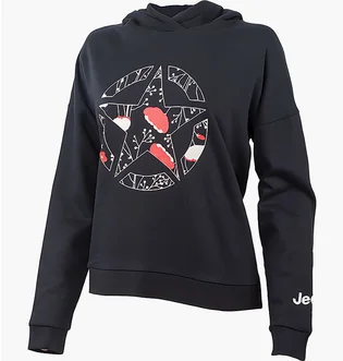 Худи мужское Jeep Hooded Cropped Sweatshirt Star Botanical Print Black O102607-B000