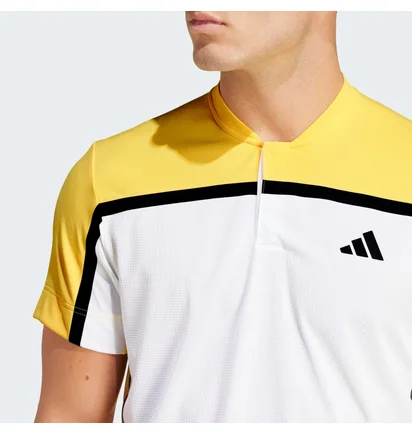 Футболка чоловіча Adidas Tennis Heat.Rdy Pro Freelift Henley Polo Shirt White/Yellow IS8969