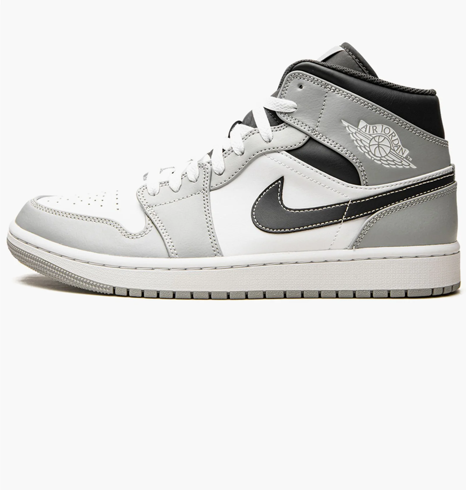 ᐉ Кроссовки мужские Air Jordan 1 Mid White/Grey 554724-078