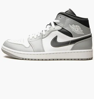 Кроссовки мужские Air Jordan 1 Mid White/Grey 554724-078