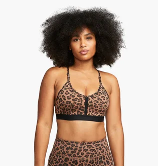 Топ жіночий Nike Indy WomenS Light-Support 1-Piece Pad V-Neck Leopard Print Sports Bra Brown DV9963-256