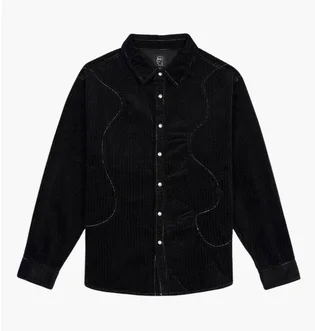 Рубашка мужская Brain Dead Organic Panel Black F23T24003307