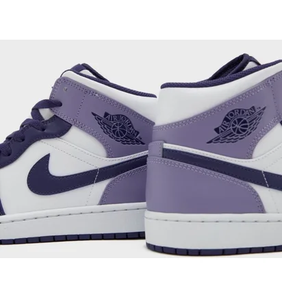 Кроссовки детские Air Jordan Air 1 Mid White/Violet DQ8423-515