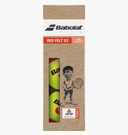 Тенісний м'яч Babolat Red Felt Paper Pack 3 Ball Yellow 501108-113