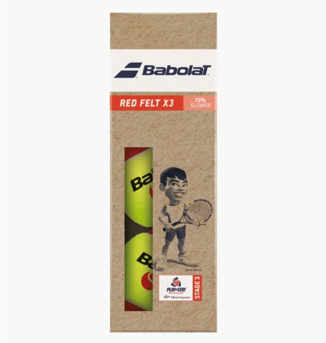 Тенісний м'яч Babolat Red Felt Paper Pack 3 Ball Yellow 501108-113