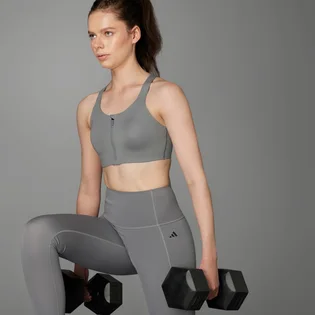 Топ жіночий Adidas Tlrd Impact Luxe High-Support Zip Bra Grey IT6656